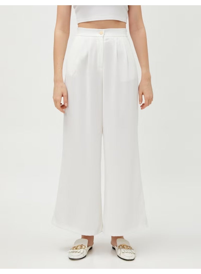 KOTON Palazzo Trousers Pleated Pocket - Image 4